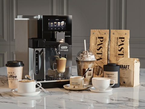 Modern coffee machine coffee cup
