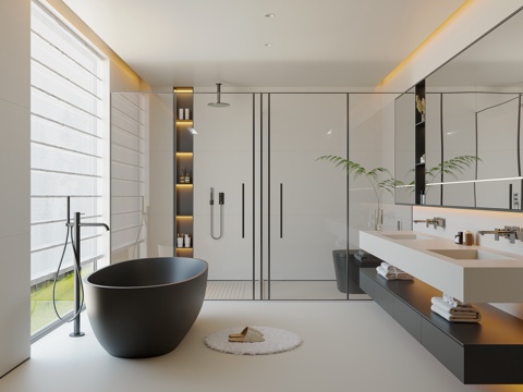 Modern Toilet Bathroom Cabinet Bathroom Mirror Bathtub Toilet Toilet Door