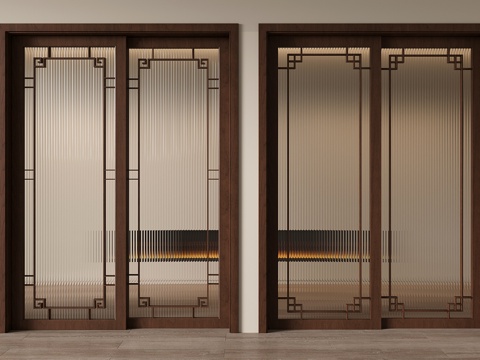 Neo-Chinese Style sliding door glass sliding door sliding door kitchen and bathroom door balcony door