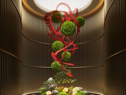 Modern aisle landscape indoor landscape plant landscaping rattan plant device