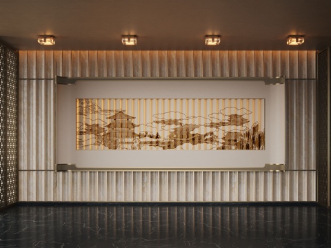 Neo-Chinese Style Hall Decorative Painting Three-dimensional Wall Decoration