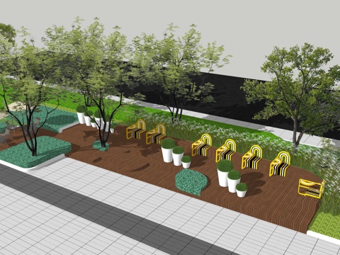 Modern landscape seat and stool combination