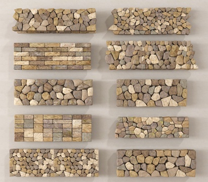 Community wall, gravel wall, courtyard wall, stone wall