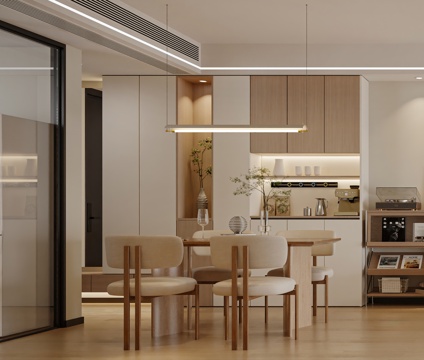 Cream Style DiningRoom Antique Style Restaurant Wine Cabinet Log Style Nordic Style Restaurant Simple Restaurant