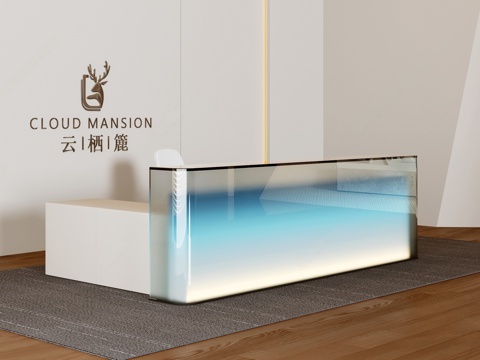 Modern reception desk front desk gradient acrylic front desk front desk Wall