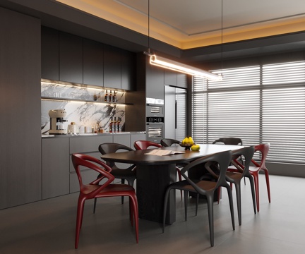 Modern DiningRoom Dining Table and Chair Sideboard Wine Cabinet Dining Chair