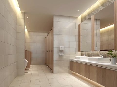 Public toilet in modern shopping mall