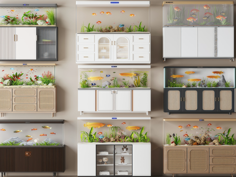 French Middle Fish Tank Aquarium