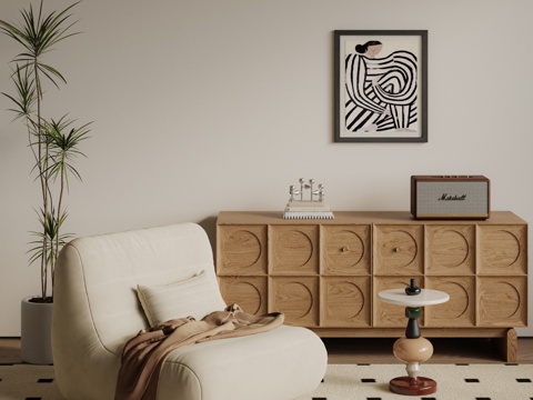 Modern Caterpillar Beanbag Casual Sofa Single Sofa Side Cabinet Carpet