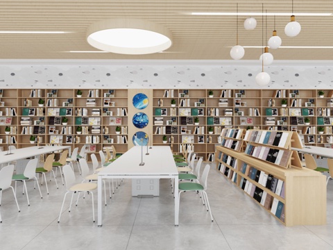 Student Reading Room Modern Library Student Desks and Chairs