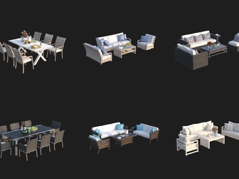 Outdoor Sofa Table and Chair Coffee Table Dining Table Parasol