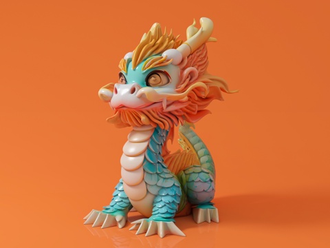 Chinese Dragon Beast Year of the Dragon Zodiac Ornaments Cartoon Style Cartoon Animal Sculpture Statue