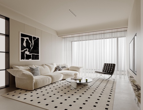 Cream Style Living&Dining Room