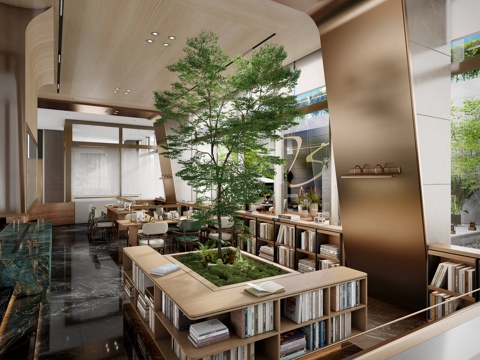 Reading Area Bookshelf Plants