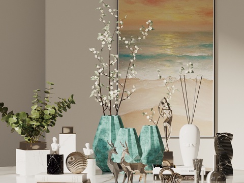 Modern Ornaments Combination Ornaments Ornaments Sculpture Ornaments Floriculture Ornaments Books Books Vase