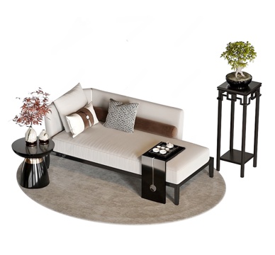 Neo-Chinese Style chaise longue sofa stool