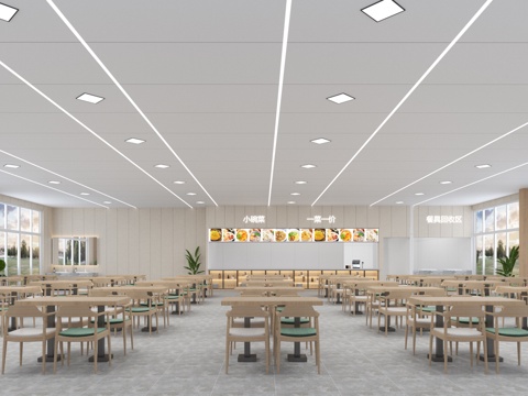 Modern style canteen minimalism style DiningRoom fast food restaurant canteen big canteen