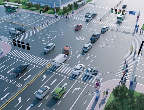 modern road crossroads traffic facilities urban road traffic