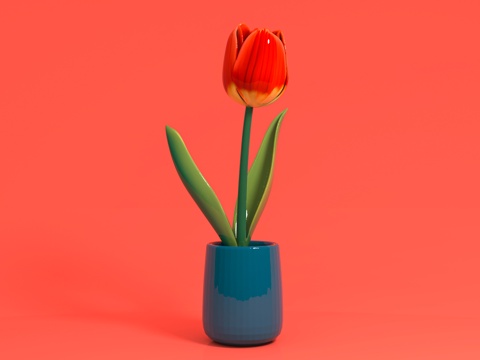 flowerpot potted flower plant flower ornaments cartoon flower animation style beautiful props
