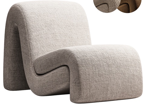 Modern Italian Fabric Lounge Chair