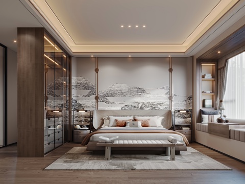New Chinese Master Bedroom