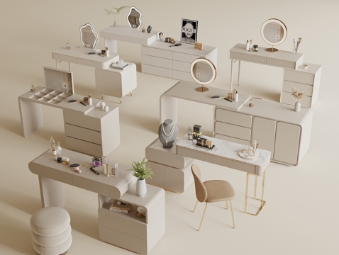 Modern Dressing Table Cream Style Dressing Table Makeup Mirror Cosmetic