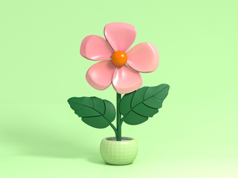 Flower Body Flower Potted Plant Beauty Chen Arrangement Cartoon Flower Animation Style Beauty Chen Props
