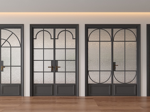 French wrought iron single door swing door double door glass door