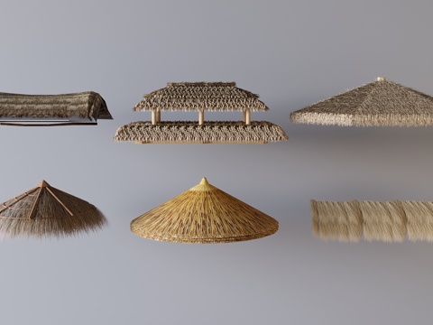 Modern thatched roof combination thatched hut slope roof dome