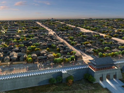Overlooking the ancient city architectural landscape
