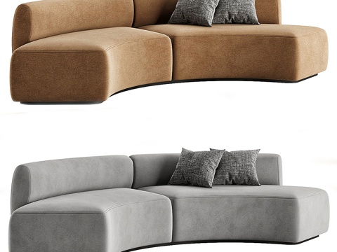 Modern Italian Curved Fabric Sofa