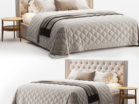 Modern Affordable Luxury Style Fabric Double Bed