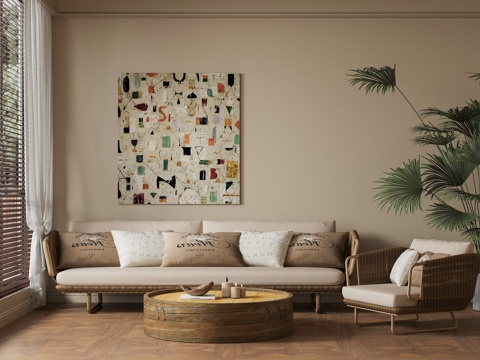 Middle Aged Quiet Sofa Sectional Sofa Rattan Sofa
