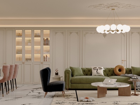 French Affordable Luxury Style DiningRoom