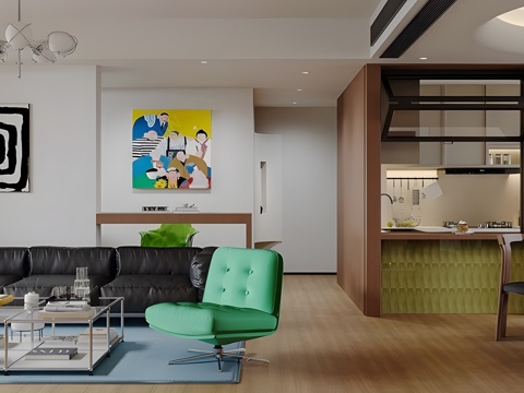 Middle Ancient Retro Living&Dining Room Bauhaus Living Room Memphis Living Room Retro Style Living Room Sofa Coffee Table su Model