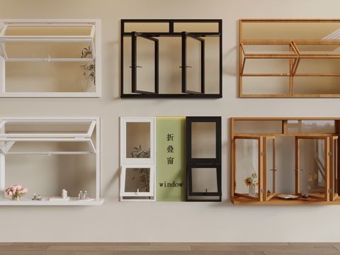 modern Log Style folding window glass window sliding window wood window display window