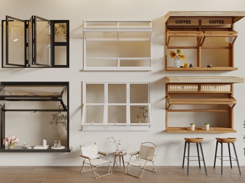 modern Log Style folding window glass window sliding window wood window display window