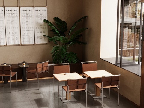 Industrial Style Cafe Coffee Shop Dining Table and Chair Coffee Table and Chair Wall Booth Sofa Coffee Card Seat