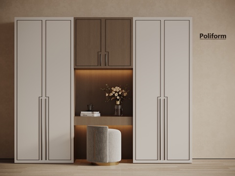 Neo-Chinese Style Wardrobe Bedroom Wardrobe Dressing Table