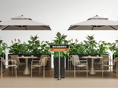 Modern Outdoor Tables and Chairs Outdoor Commercial Exterior Swing Outdoor Exterior Swing Plant Combination Flower Box Sunshade Umbrella