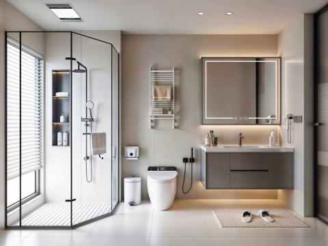 Modern toilet shower sink
