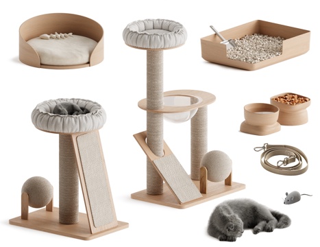 Solid Wood Cat Climbing Rack Cat Nest