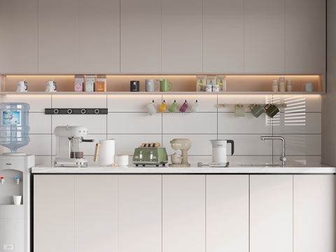 Tea Room Tea Cabinet Refrigerator Coffee Machine Electric Kettle Water Dispenser Rail Socket