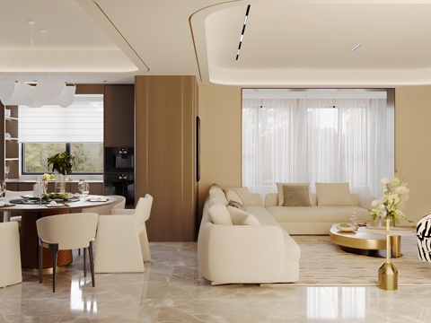 Modern Italian Living&Dining Room High-class Grey Guest DiningRoom Henghe Guest Restaurant Affordable Luxury Style Italian Guest Restaurant