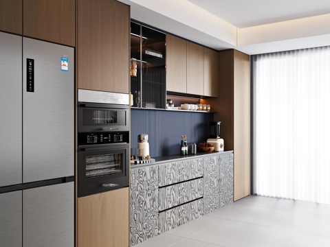 Italian Modern Sideboard Refrigerator Cabinet