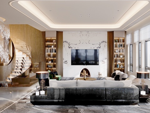 Villa living room, modern living room, Affordable Luxury Style living room, model room living room