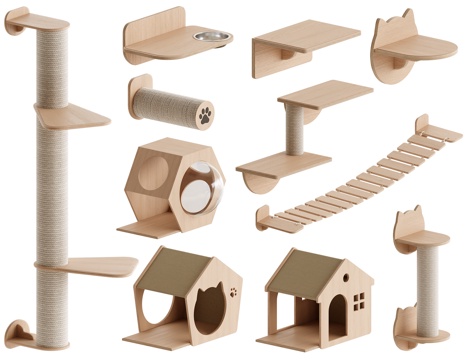Wall type cat climbing frame
