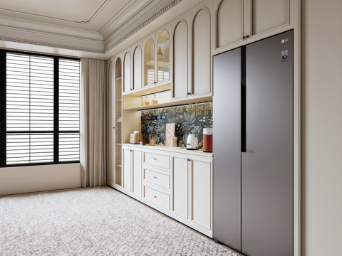 French Sideboard Refrigerator Cabinet