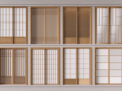 Japanese style sliding door log sliding door sliding door grille door