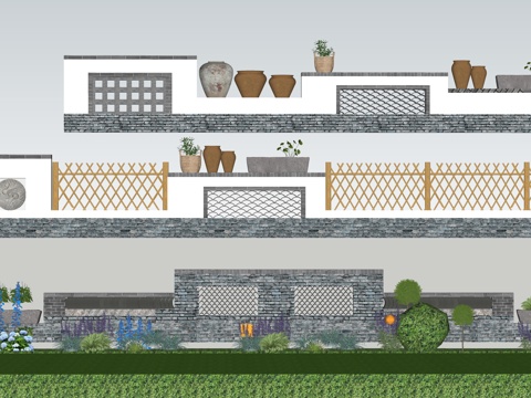 New Chinese-style Country Landscape Wall Courtyard Wall Folk Landscape Wall Stone Landscape Wall Straight Wall